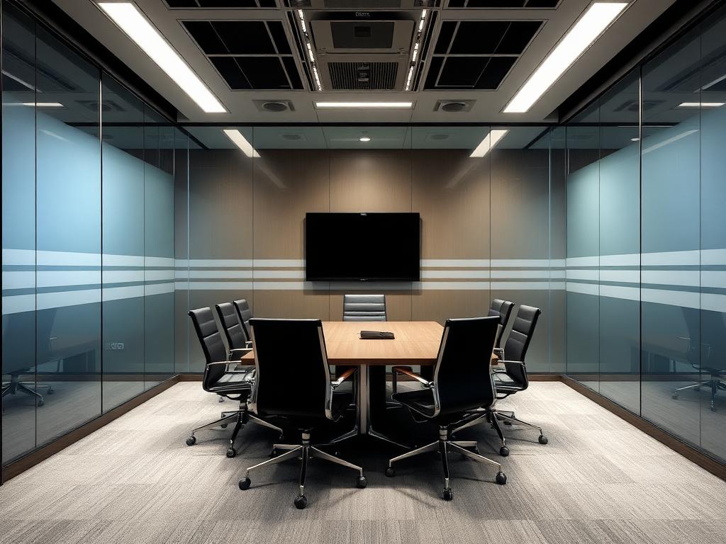 Data center corridor glass with privacy film