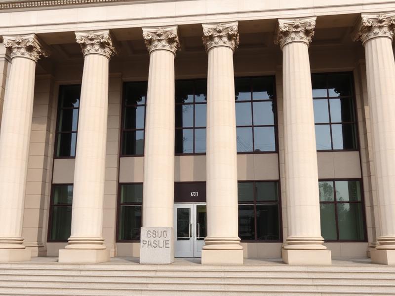 Municipal government building facade