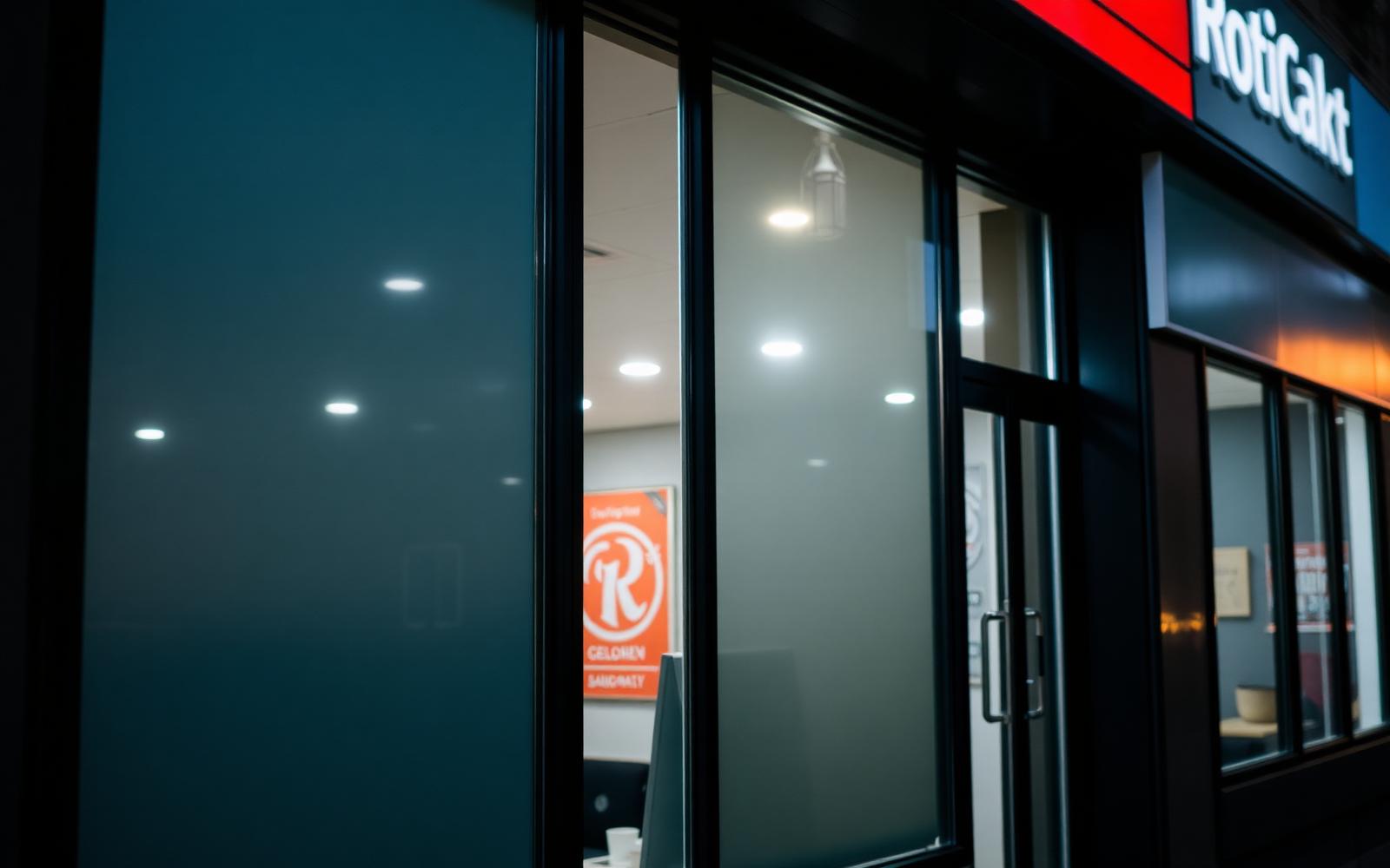 Retail storefront with clear security film installed
